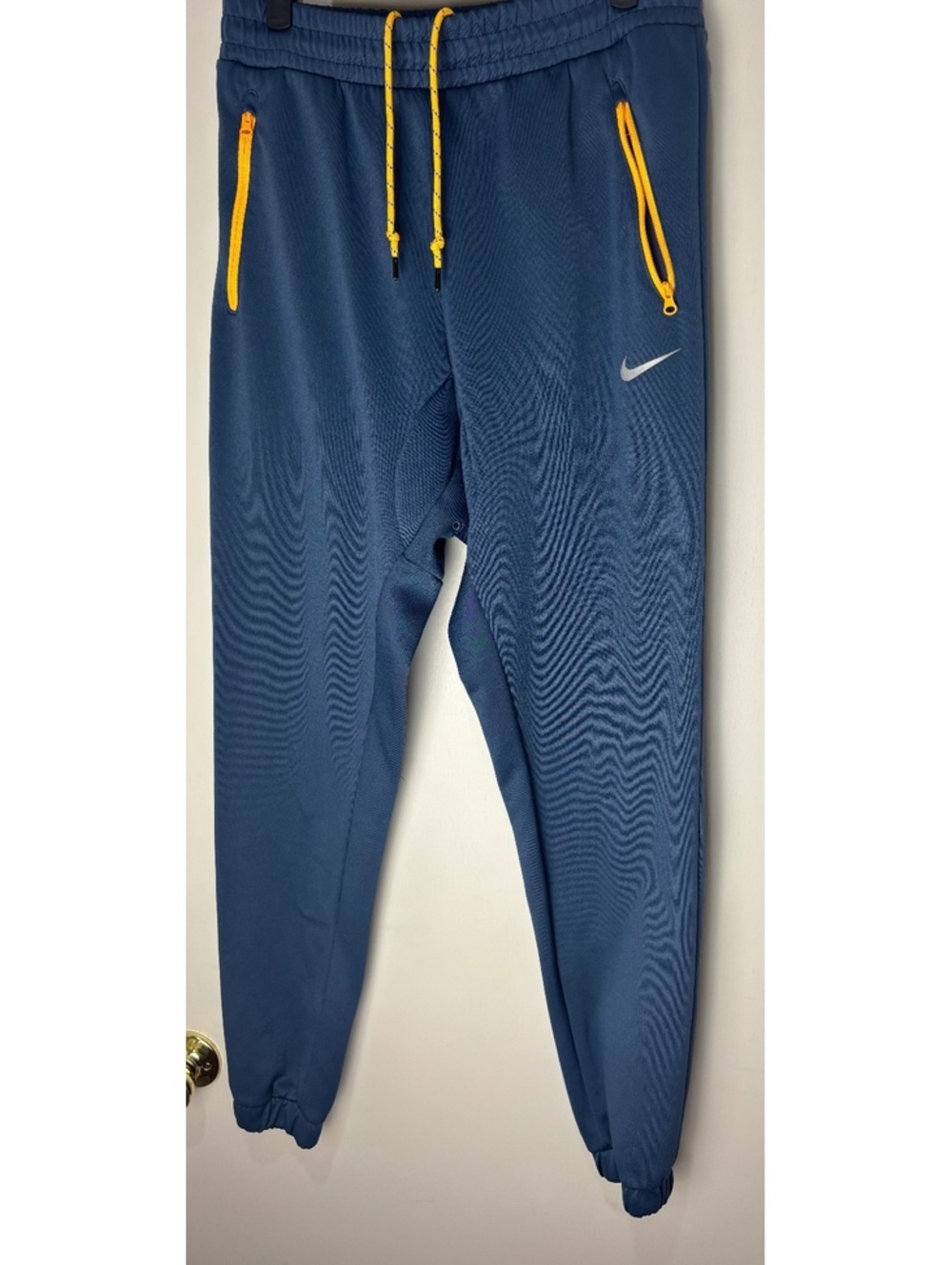 Nike Dri-FIT Strike Mens M Soccer Training Pants Blue Orange Zip Pockets NWT